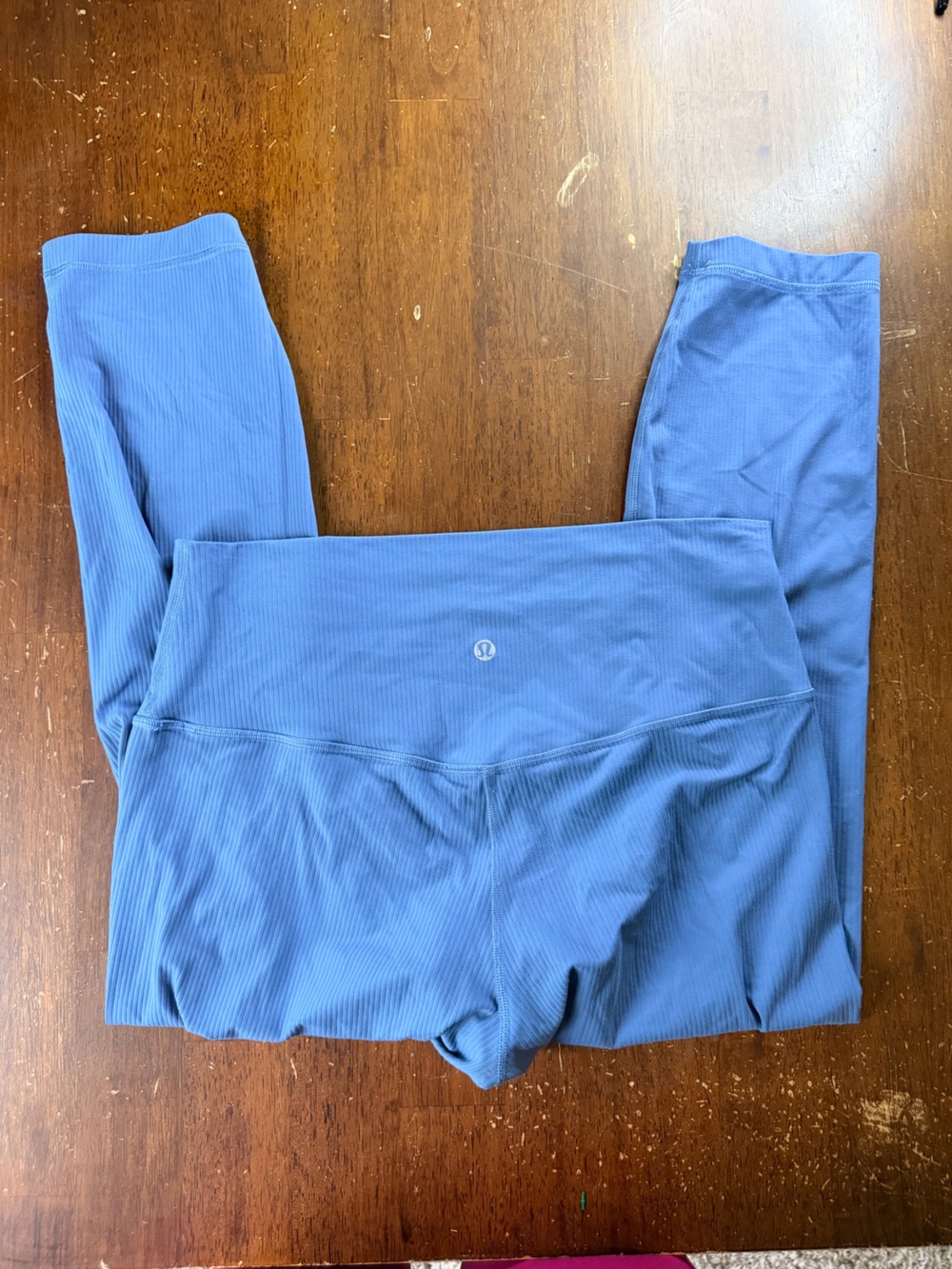 lululemon Align Ribbed High-Rise Crop 23” Blue Size 10